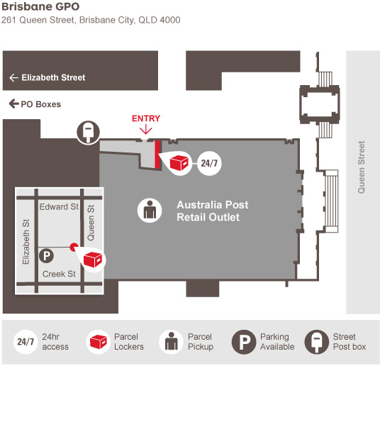 Brisbane parcel lockers 261 Queen Street, Brisbane QLD 4000