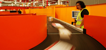 parcels on conveyor belt