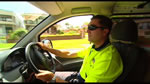 Driver delivering parcels