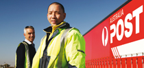 Australia Post employees and truck