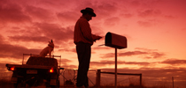 Farmer checking his mailbox