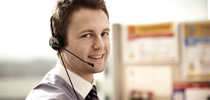 Male customer contact centre consultant
