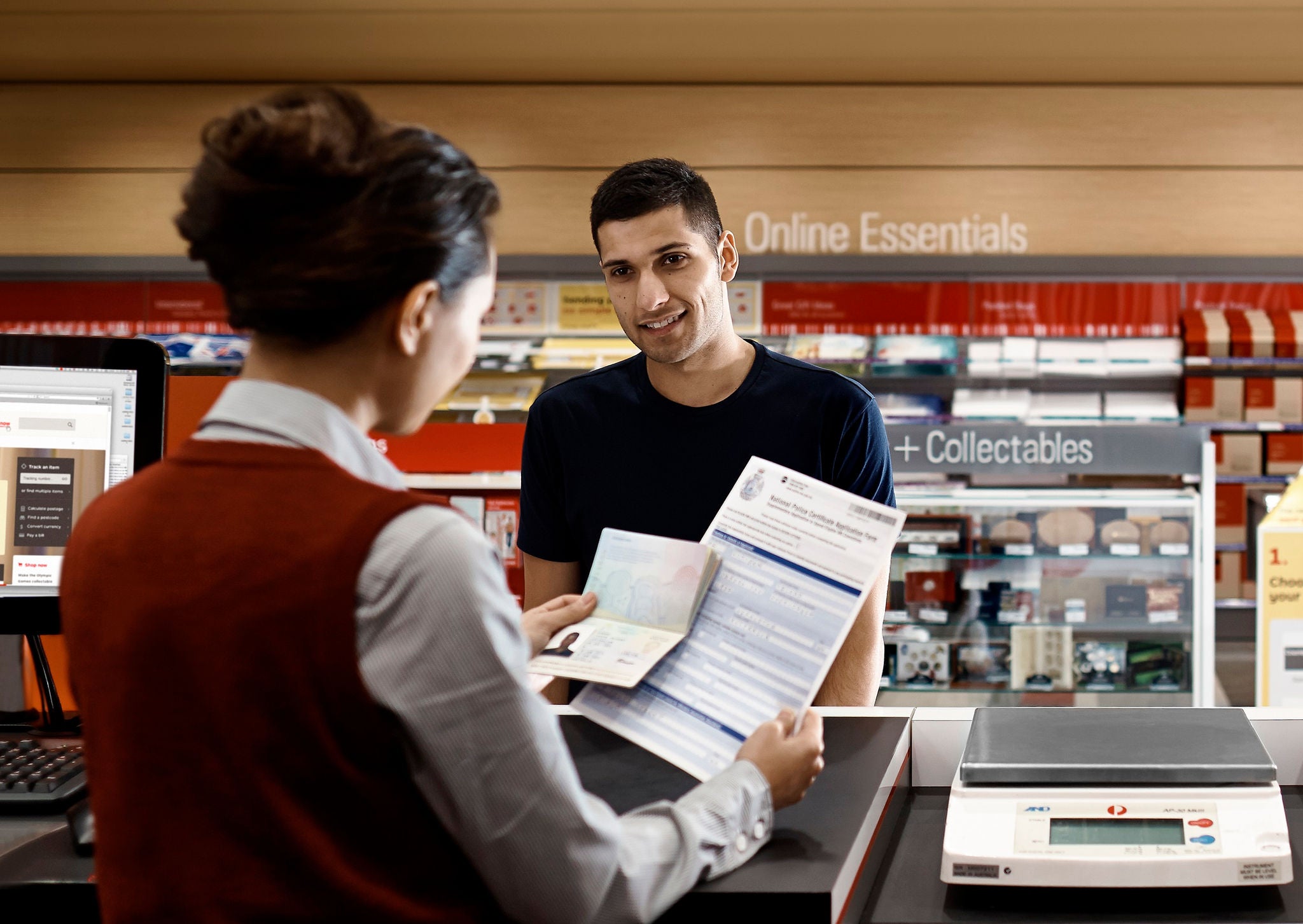 ID verification male identification passport open form Landscape