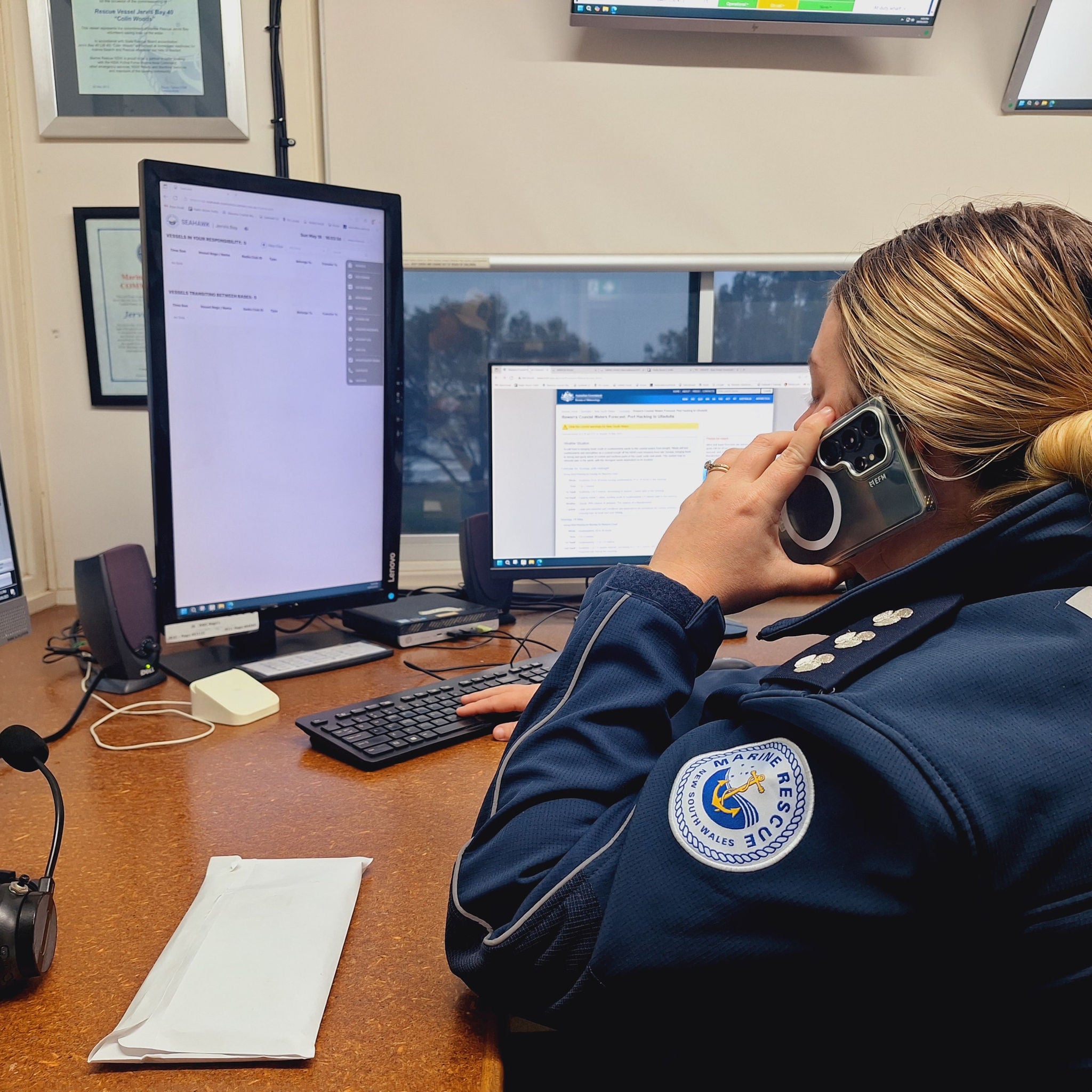 Unit Commander Stefania Ring undertaking daily operations using the new communication system