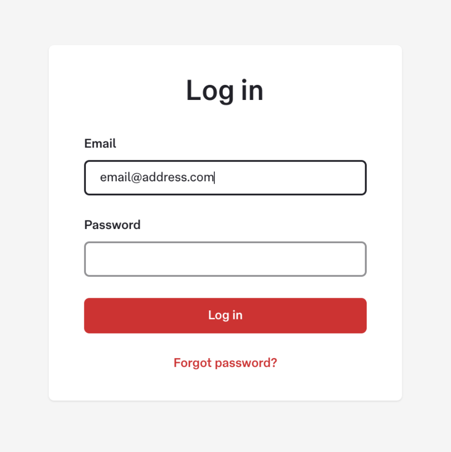 photo change or reset password screen