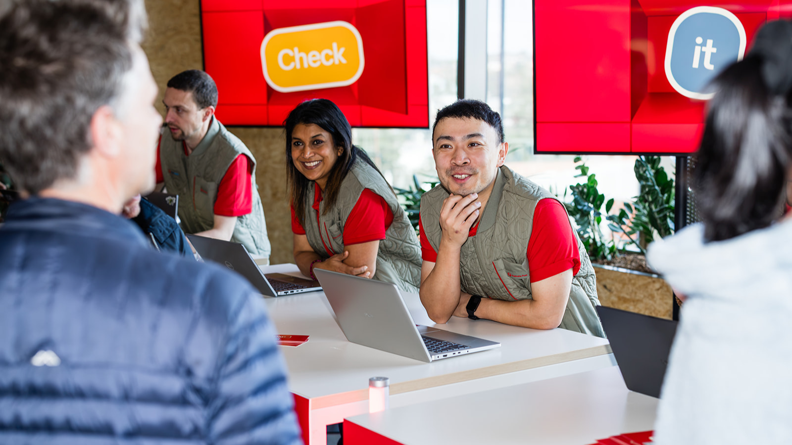 Attendees taking part in an interactive checkout activity at Locker Land.