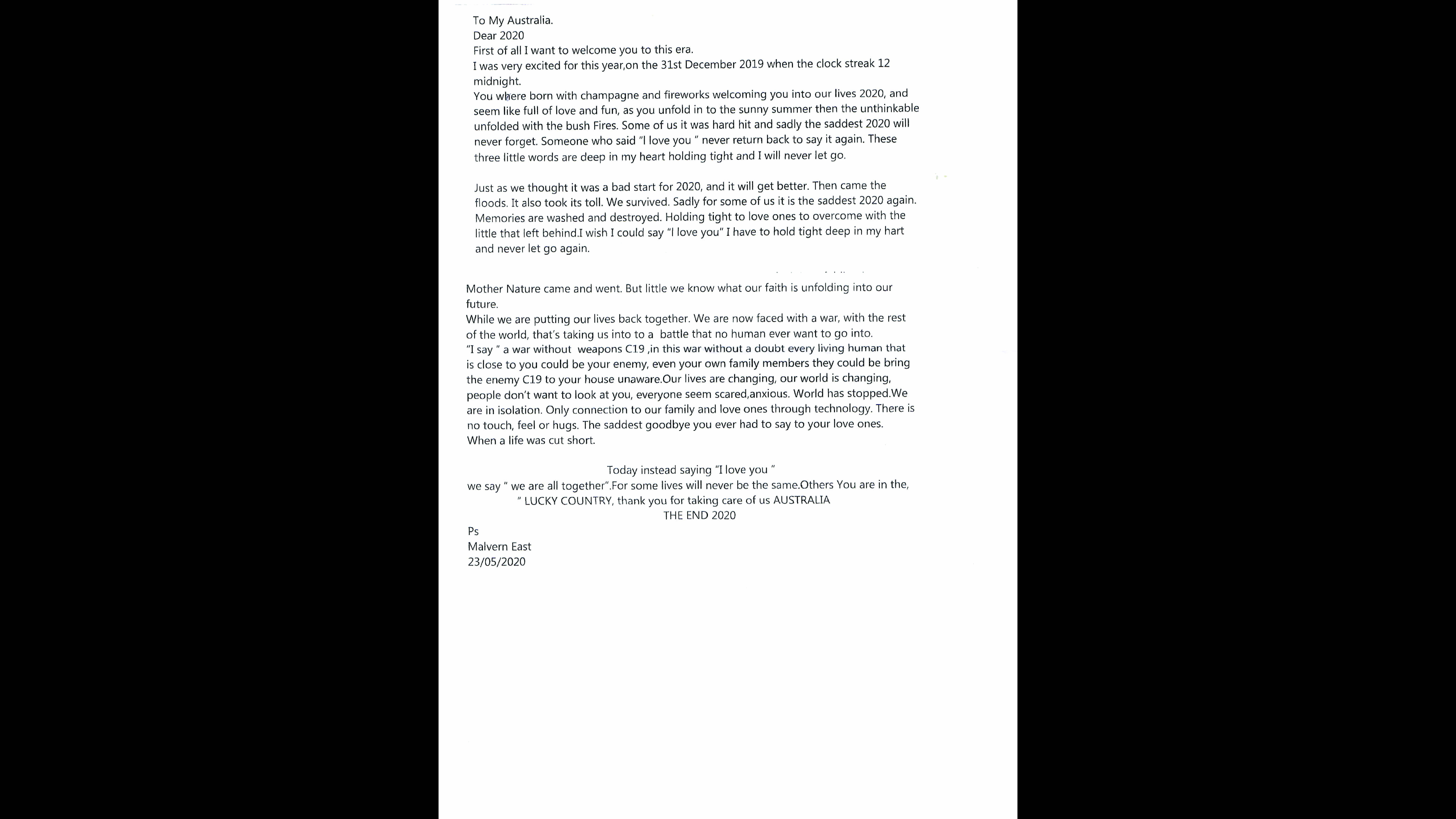 Dear Australia Australia Post