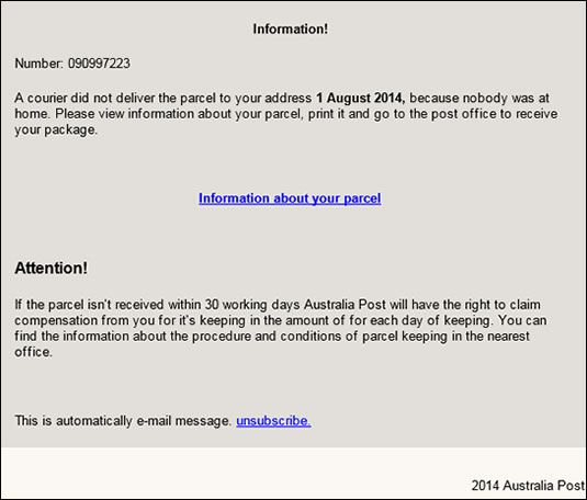 Scam alerts - Australia Post