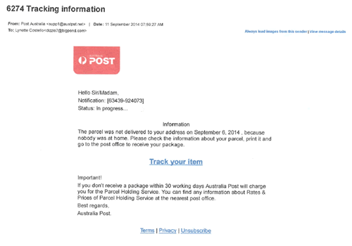 Scam alerts - Australia Post