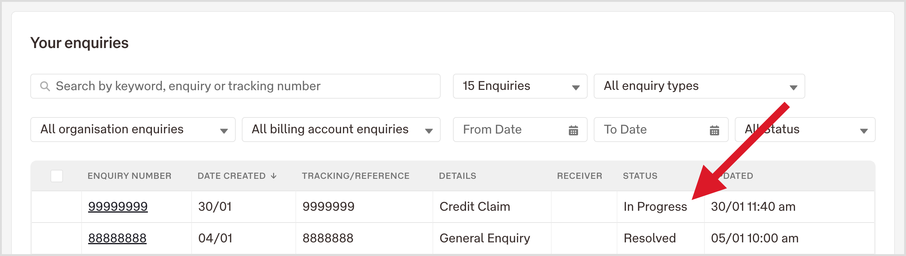 Credit claim - Australia Post