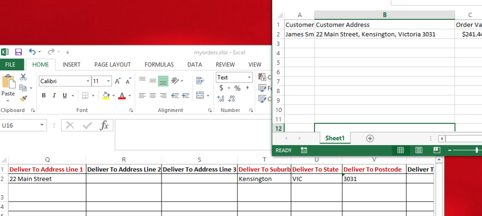 Matching columns from ecommerce CSV file to template.