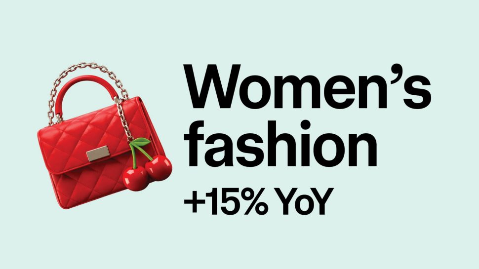 Women's fashion +15% YoY