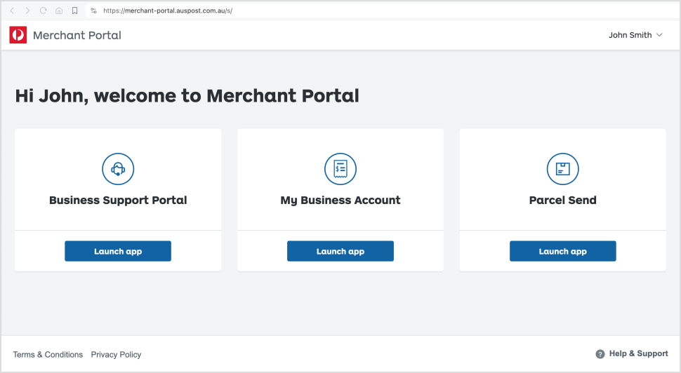 Merchant Portal dashboard