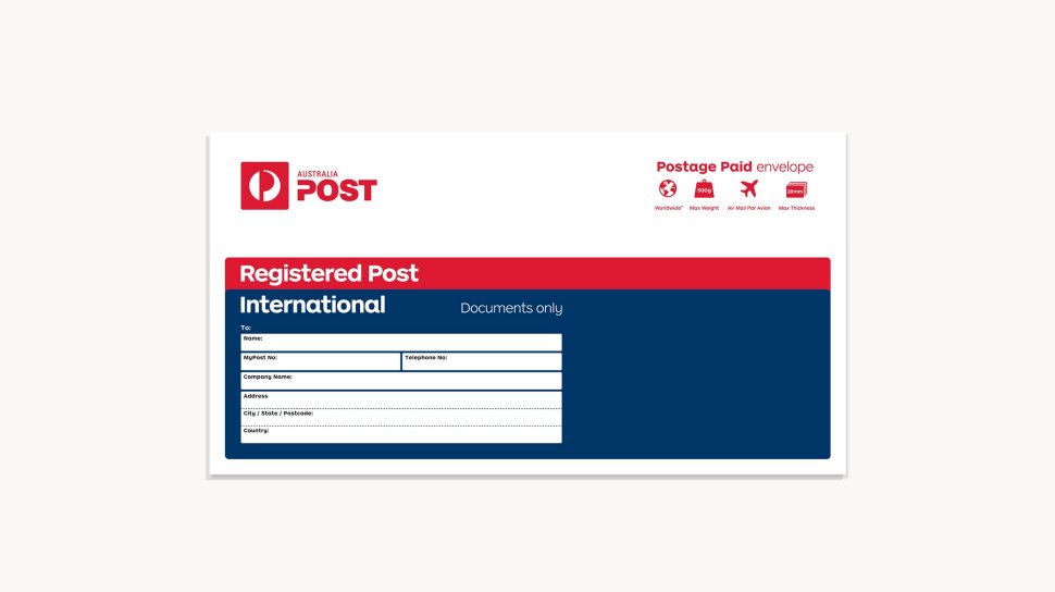 Registered Post International Australia Post