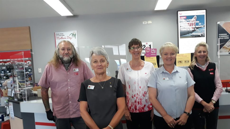 The five staff at Batemans Bay Post Office 