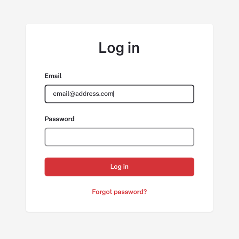 The log in screen shows a ‘Forgot password?’ link for resetting your password