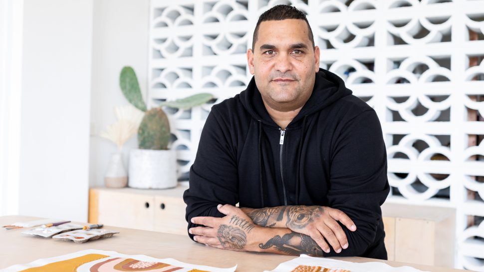 Indigenous business owner in his office