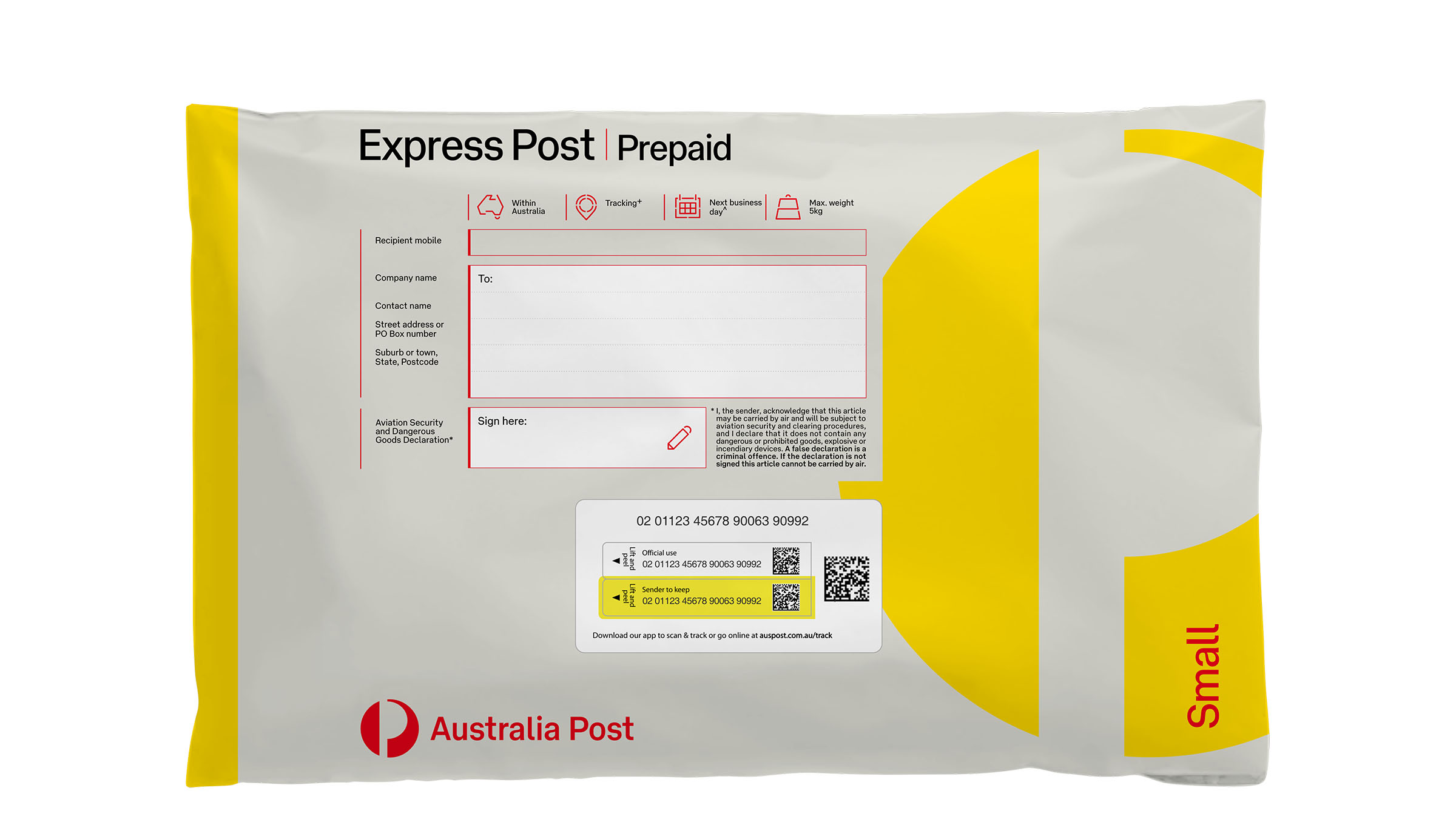 Parcel Post satchels convenient way to send parcels anywhere within Australia. 