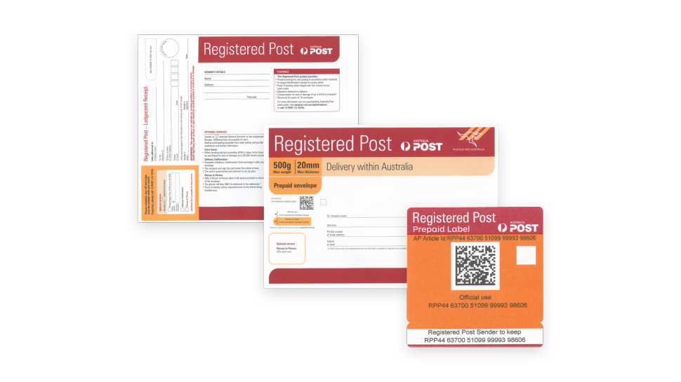 Registered Post Imprint - Australia Post