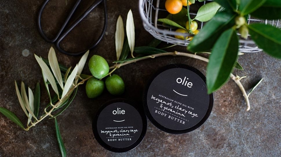 Product photography showing some of Olieve and Olie’s natural body butters.