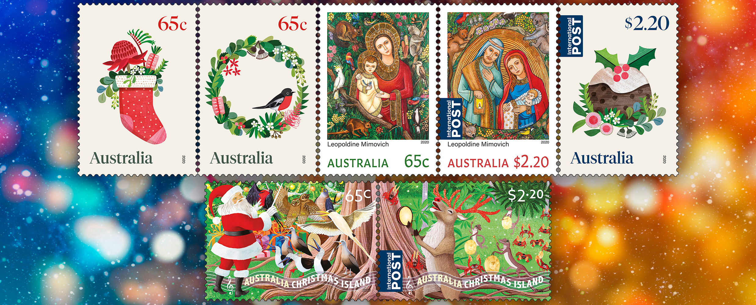 Christmas stamps for festive greetings Australia Post