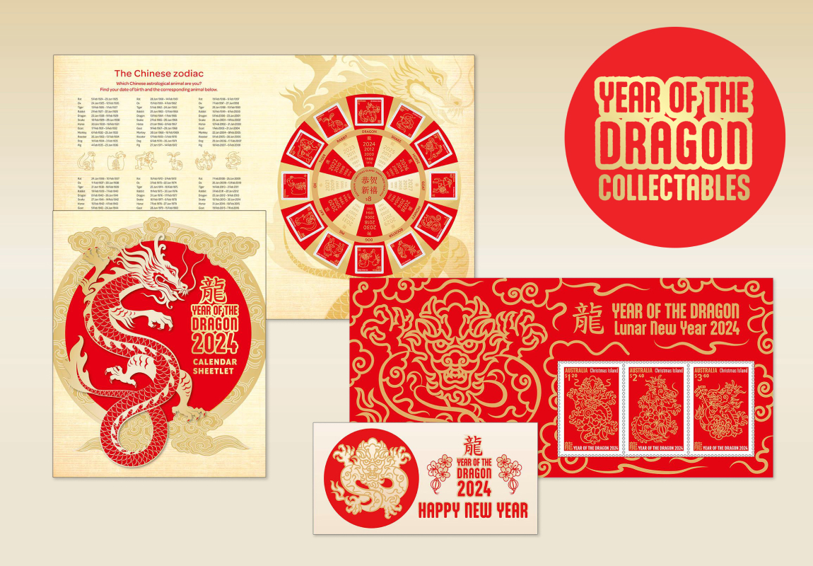 Lunar New Year stamps and collectables for 2024