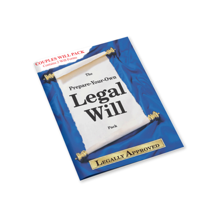 Prepare Your Own Legal Will Kit Pack – Couples