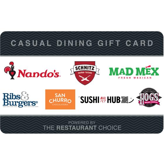 Casual Dining Gift Card 100 Experiences