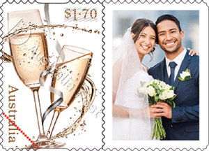 Sheet of 20 x $1.70 Personalised Stamps &ndash; Champagne Flutes product photo