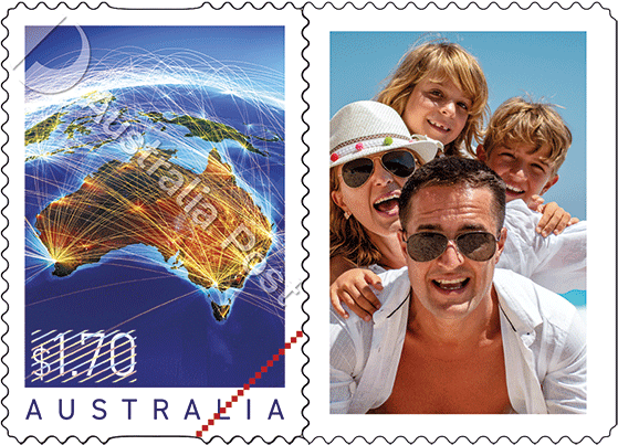 Sheet of 20 x $1.70 Personalised Stamps &ndash; Map product photo