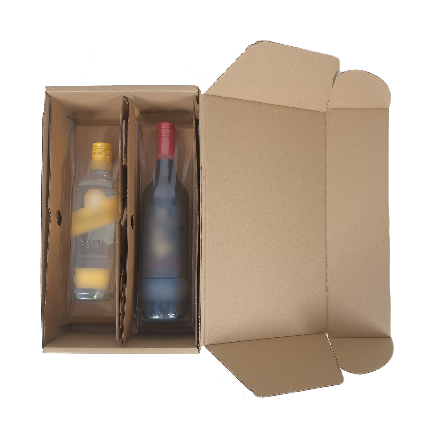 Wine and Spirit Box Double Plain (367 x 223 x 105mm) with Inserts 10