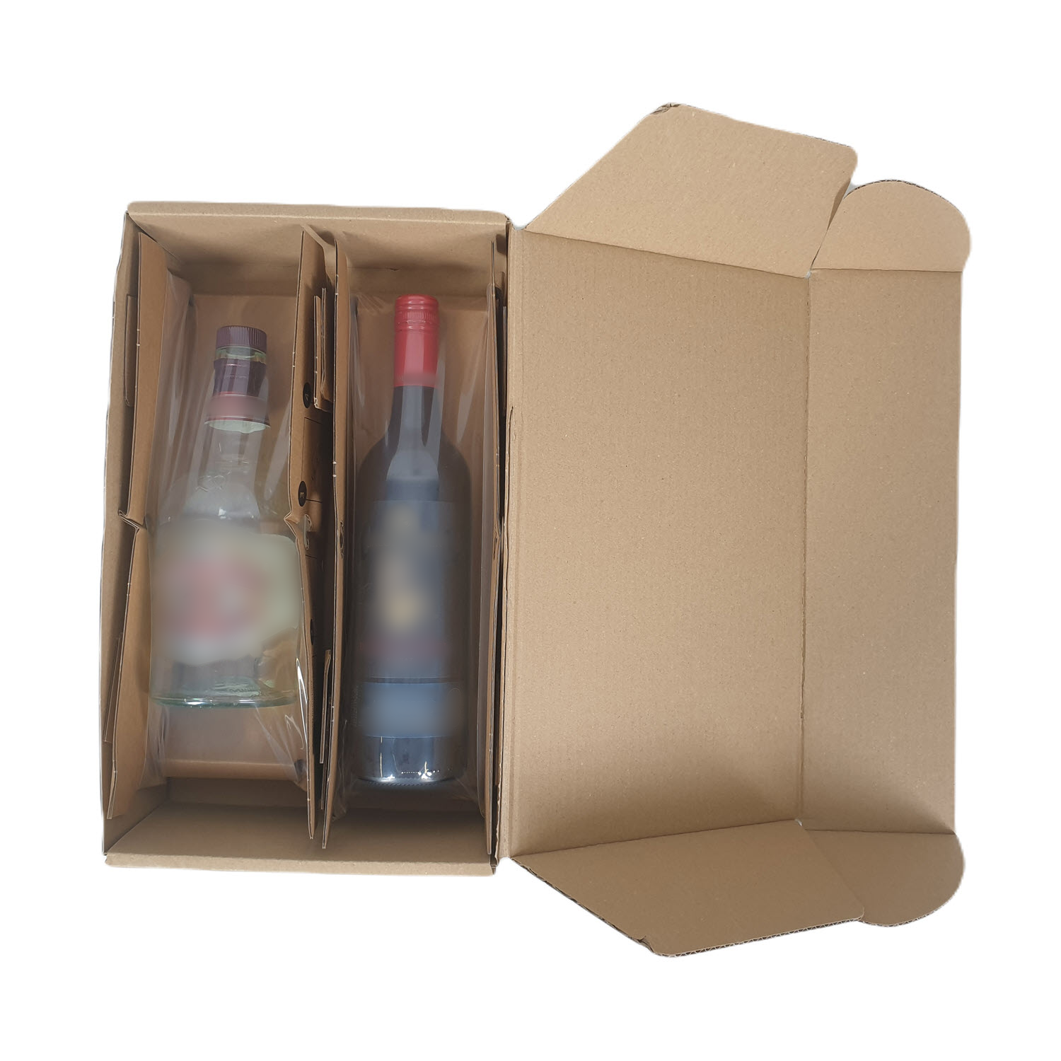 Wine and Spirit Box Double Plain (367 x 223 x 105mm) with Inserts 10