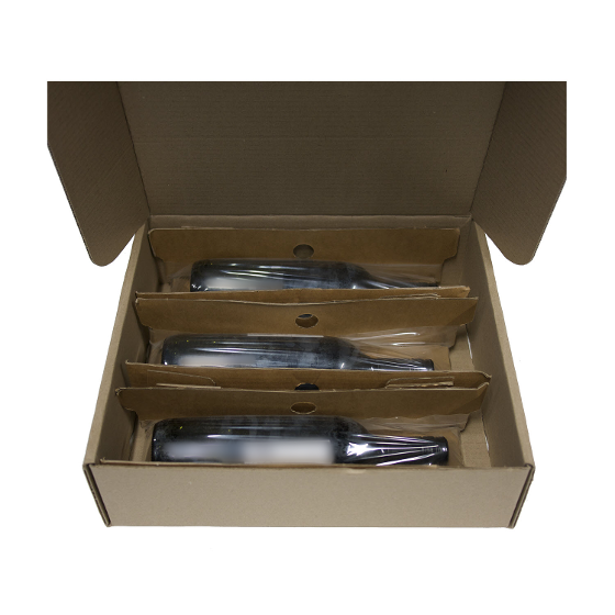 Wine and Spirit Box Triple Plain (367 x 334 x 105mm) with Inserts 10