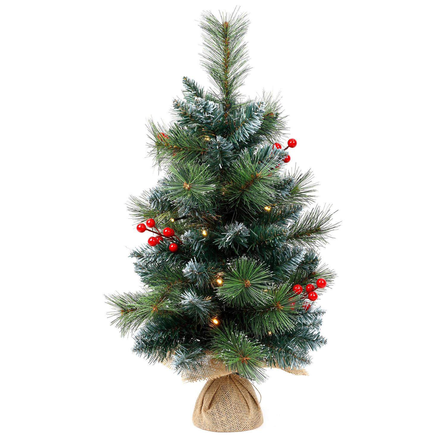 Every Avenue Pre Lit Frosted Christmas Tree with Berries Homewares