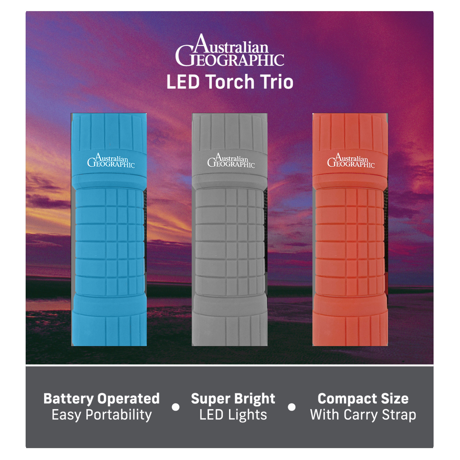 Australian Geographic LED Torch Trio Outdoor