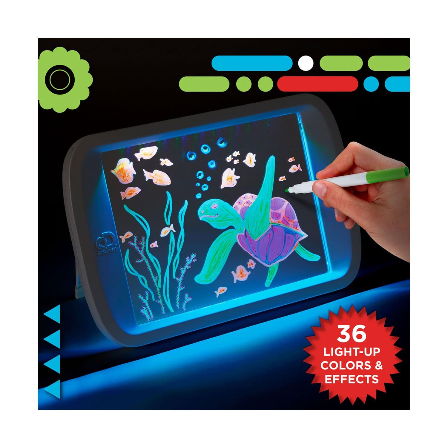 Discovery Kids LED Neon Glow Drawing Light Board - 36 Different