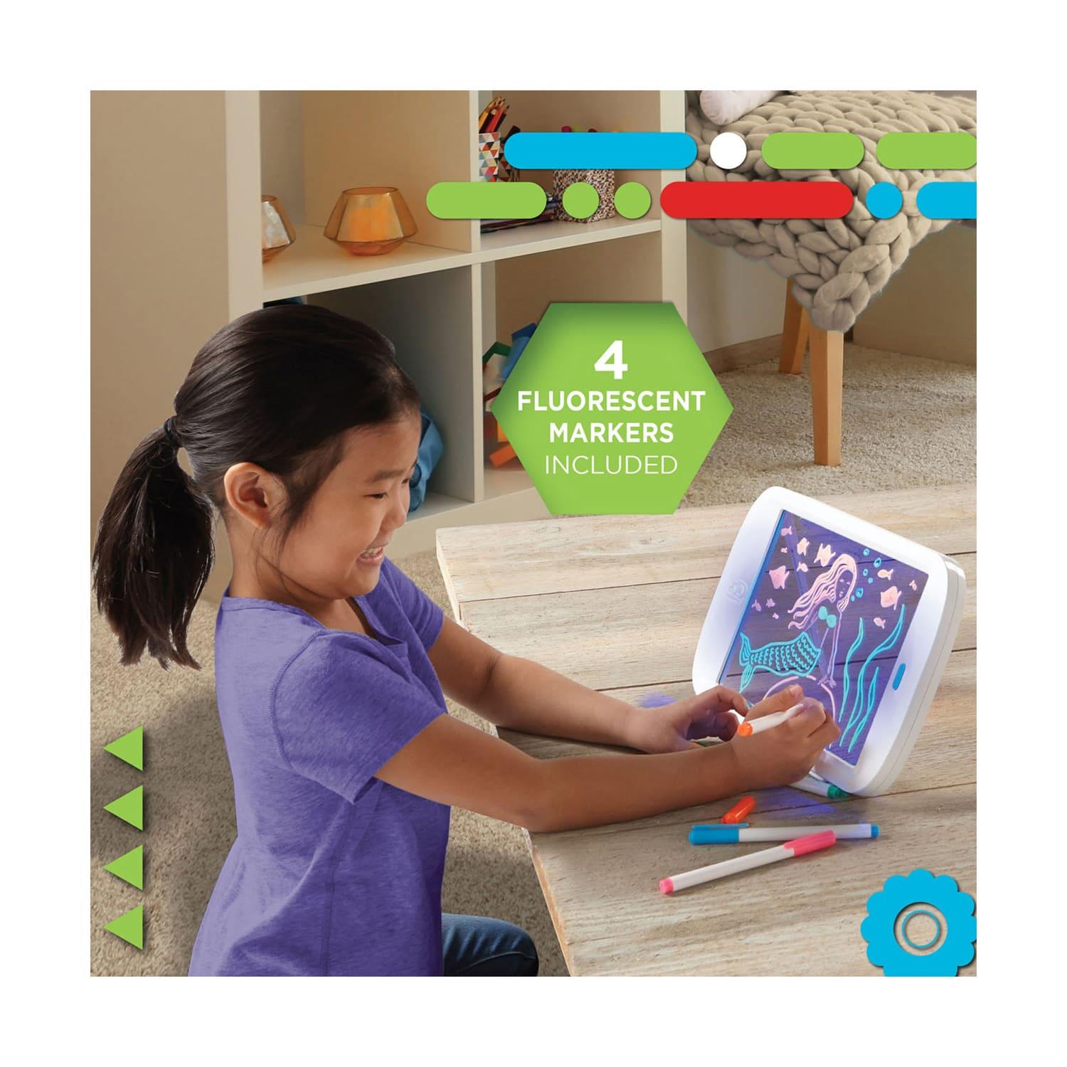 Discovery Kids Neon Glow Drawing Easel Color Markers