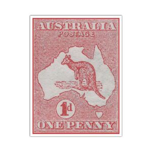 Australia Post Greeting Cards 'Kangaroo and Map Stamp' – Pack of 6 product photo