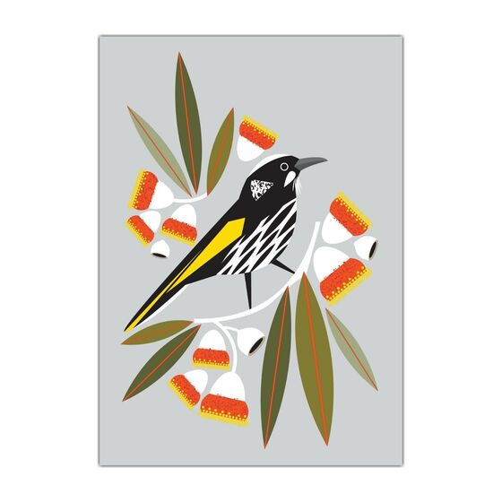 Natalie Marshall Greeting Cards 'New Holland Honeyeater' &ndash; Pack of 6 product photo Internal 1 DETAILS