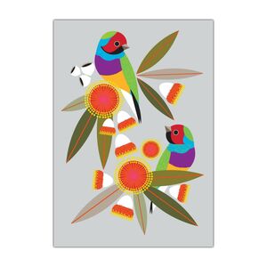 Natalie Marshall Greeting Cards 'Gouldian Finches' &ndash; Pack of 6 product photo