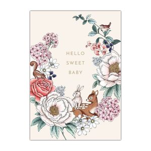 Shannon Cheung Greeting Cards 'Hello Sweet Baby Floral' &ndash; Pack of 6 product photo