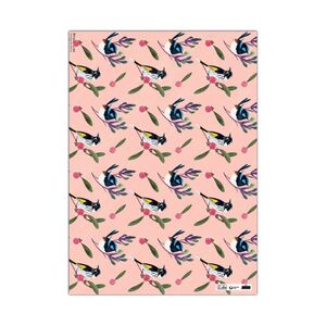 Rachel Gyan Wrapping Paper 'Honeyeater Fairywren' &ndash; Pack of 4 product photo