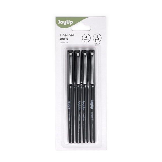 JoyUp Black Fineliner Pens 4 Pack Stationery