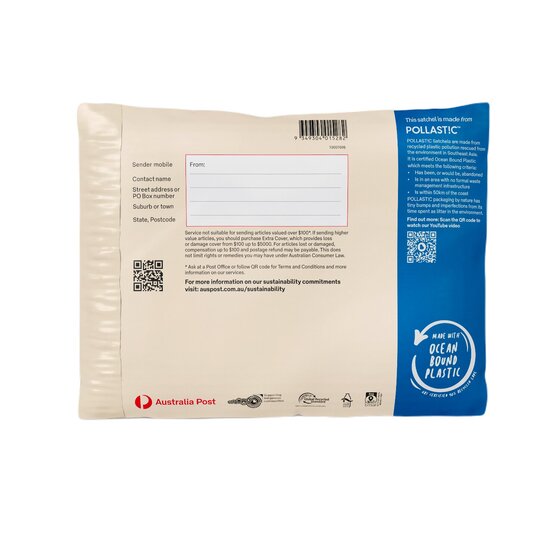 POLLAST!C Ocean Bound Plastic Satchel Large &ndash; 20 Pack product photo Internal 1 DETAILS