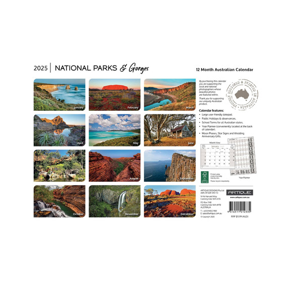 National Parks and Gorges 2025 Calendar - Notebooks and diaries