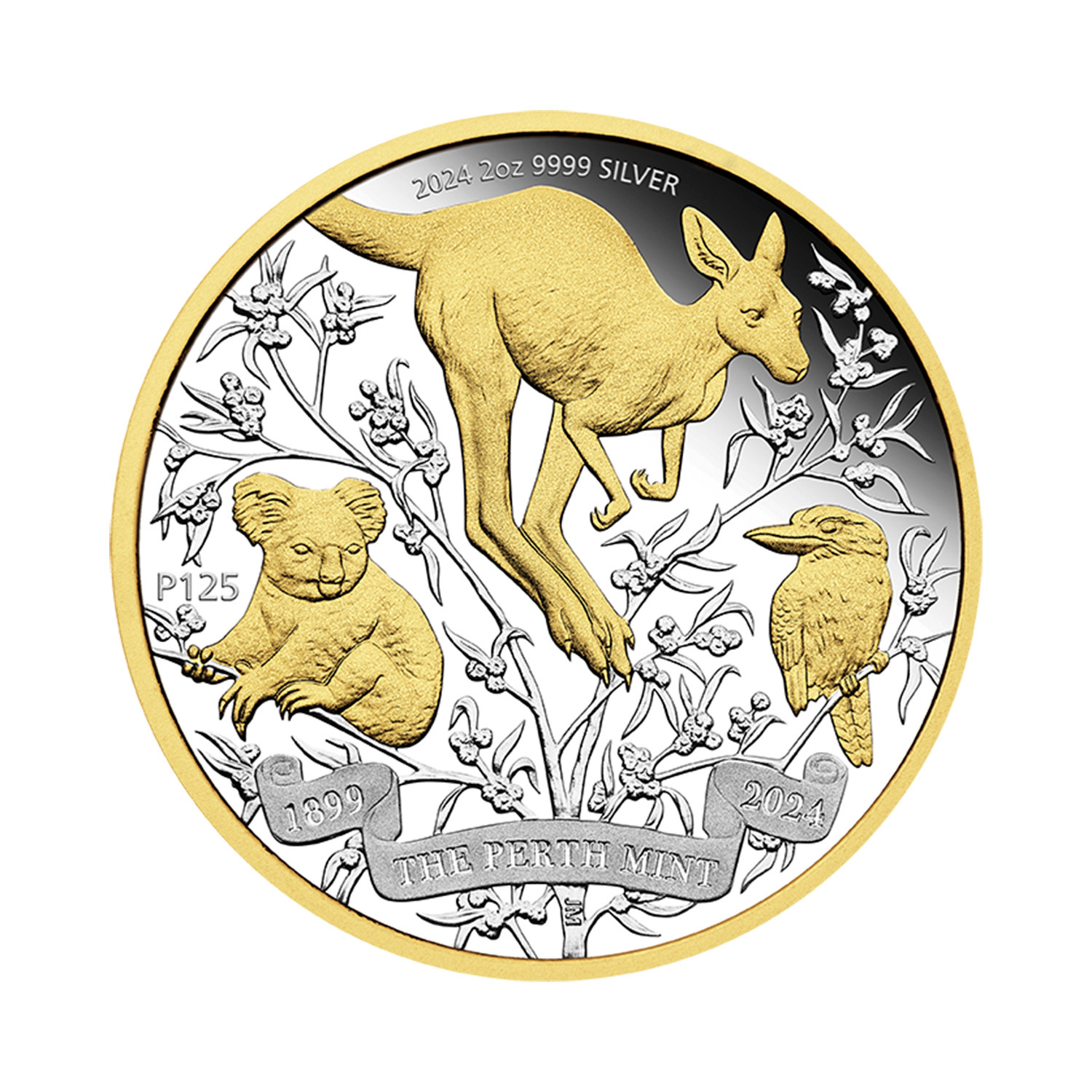 2024 The Perth Mint's 125th Anniversary 2oz Silver Proof Gilded