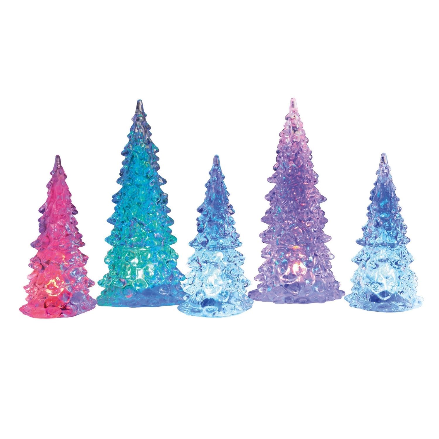 JoyUp Xmas Light Up Tree 5 Pack Colour Christmas decorations