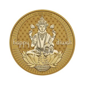 Diwali 1oz Silver Gilded Medallion product photo