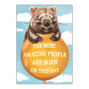 La La Land Greeting Cards 'Wombat Birthday' &ndash; Pack of 6 product photo