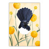 Rachel Gyan Greeting Cards 'Willie Wagtail' &ndash; Pack of 6 product photo Internal 1 THUMBNAIL